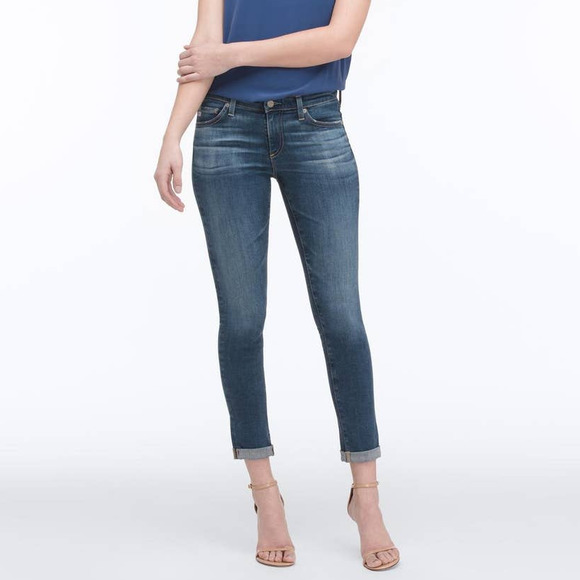 AG Adriano Goldschmied Jeans 26 Blue Denim Mid Rise Cigarette Cuffed - Picture 3 of 14